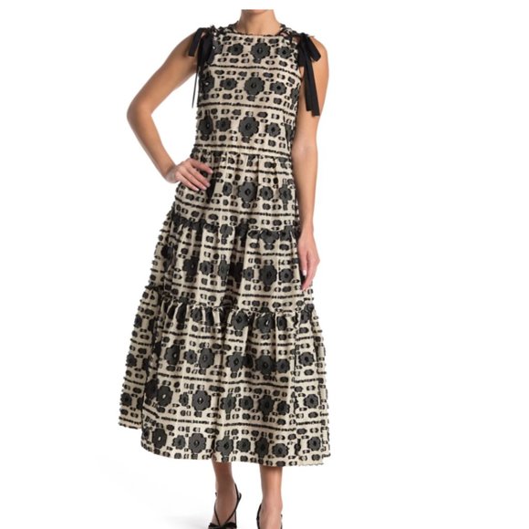 Red Valentino Distressed Floral Dress - Picture 1 of 2